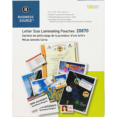 Business Source Letter Size Laminating Pouches (BSN20870)