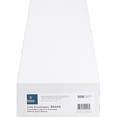 Business Source Little Coin No. 7 Kraft Envelopes (BSN04446)