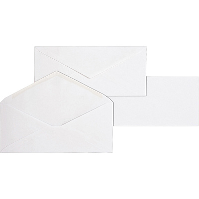 Business Source No. 10 White Wove V-Flap Business Envelopes (BSN04467)