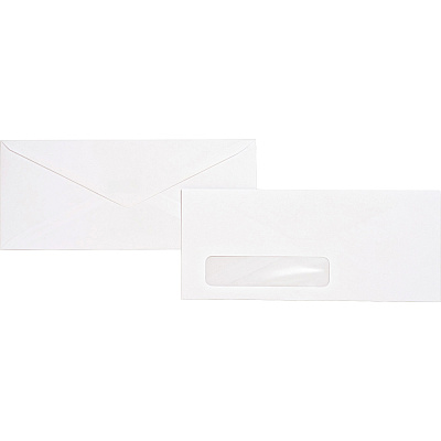 Business Source No. 10 Diagonal Seam Window Envelopes (BSN04468)