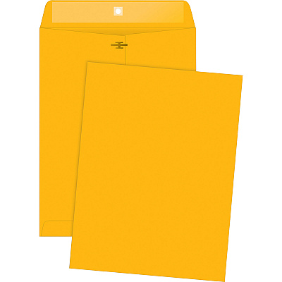 Quality Park 9 x 12 High Bulk Clasp Envelopes with Deeply Gummed Flaps (QUA37891)