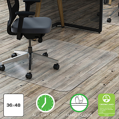 deflecto Polycarbonate Chair Mat for Hard Floors (DEFCM21142PC)