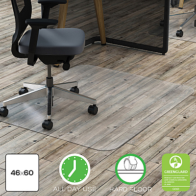 deflecto Polycarbonate Chair Mat for Hard Floors (DEFCM21442FPC)