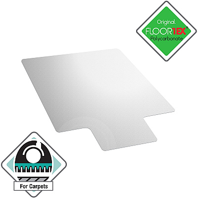 Cleartex Polycarbonate Lipped Chair Mat for Carpets over 1/2" - 35" x 47" (FLR118927LR)