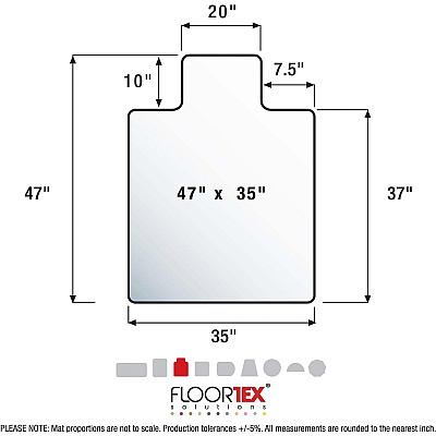 Cleartex Polycarbonate Lipped Chair Mat for Carpets over 1/2" - 35" x 47" (FLR118927LR)