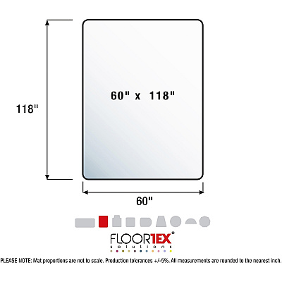 Cleartex XXL Polycarbonate Rectangular Chair Mat for Hard Floors - 60" x 118" (FLR1215030019ER)