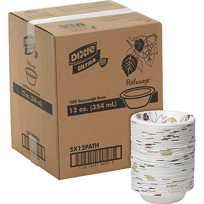 Dixie Ultra Pathways 12 oz Heavyweight Paper Bowls by GP Pro (DXESX12PATH)