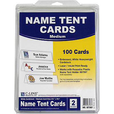 C-Line Embossed Cardstock Name Tents (CLI87587)