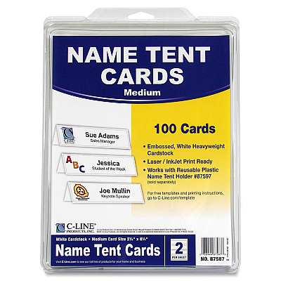 C-Line Embossed Cardstock Name Tents (CLI87587)