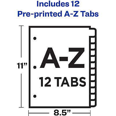 Avery Preprinted A-Z Plastic Dividers (AVE11330)