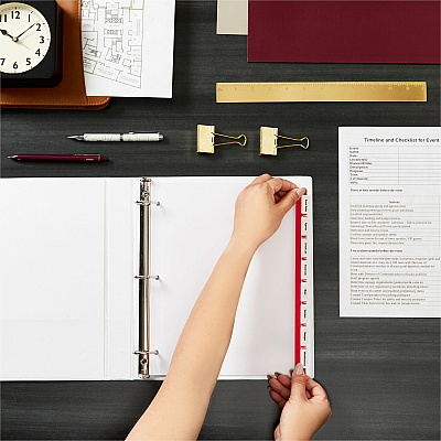 Avery(R) 8 Big Tab Dividers for 3 Ring Binder, Easy Print & Apply Clear Label Strip, Index Maker(R) Customizable White Tabs, 5 Sets (AVE11493)