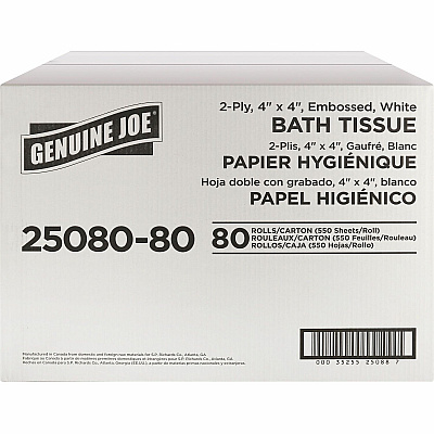 Genuine Joe Embossed Roll Bath Tissue (GJO2508080)