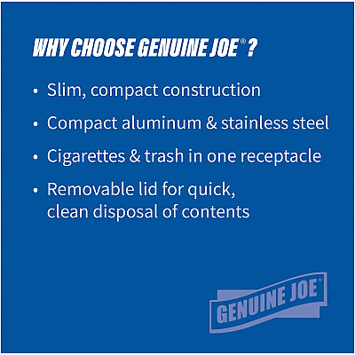 Genuine Joe Fire-safe 3-Gallon Ashtray Receptacle (GJO58884)