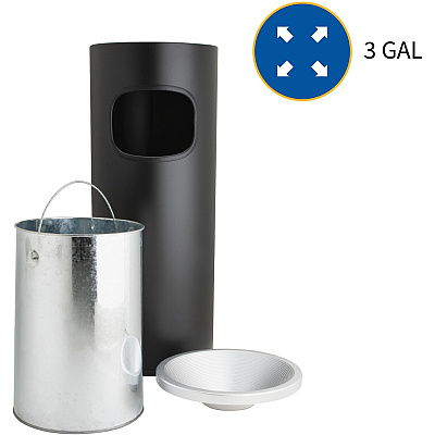 Genuine Joe Fire-safe 3-Gallon Ashtray Receptacle (GJO58884)