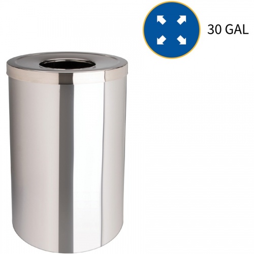 Genuine Joe 30 Gallon Stainless Steel Trash Receptacle (58895)