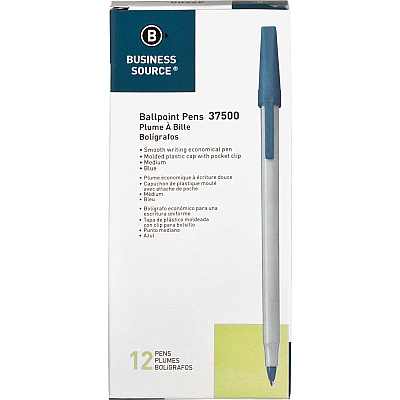 Business Source Medium Point Ballpoint Stick Pens (BSN37500)
