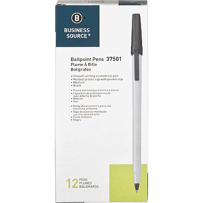 Business Source Medium Point Ballpoint Stick Pens (BSN37501)