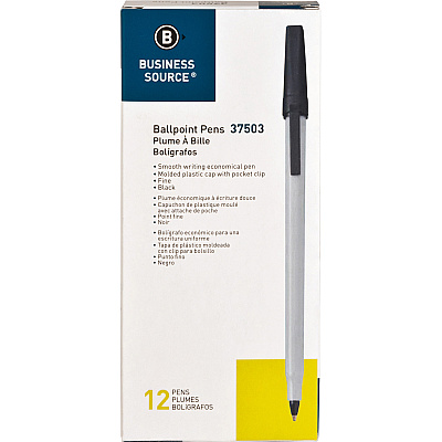 Business Source Fine Point Ballpoint Stick Pens (BSN37503)