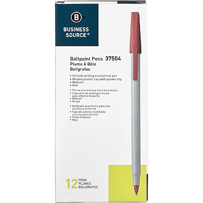 Business Source Medium Point Ballpoint Stick Pens (BSN37504)