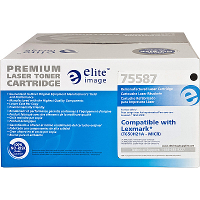 Elite Image Remanufactured MICR High Yield Laser Toner Cartridge - Alternative for Lexmark T650H21A - Black - 1 Each (ELI75587)