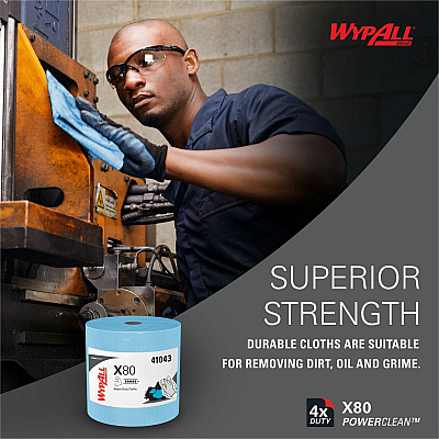 Wypall PowerClean X80 Heavy Duty Cloths Jumbo Roll (KCC41043)