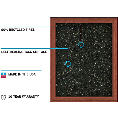 Ghent Recycled Bulletin Board with Aluminum Frame (ATR35BK)