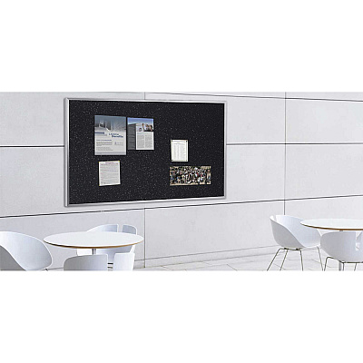 Ghent Recycled Bulletin Board with Aluminum Frame (ATR48BK)