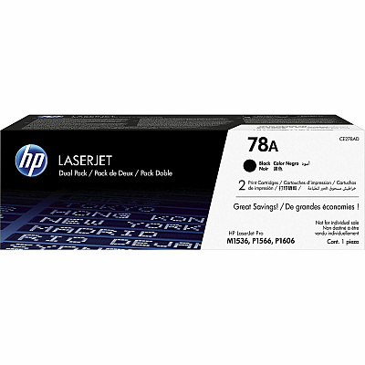 HP 78A 2-pack Black Original LaserJet Toner Cartridges (HEWCE278AD)
