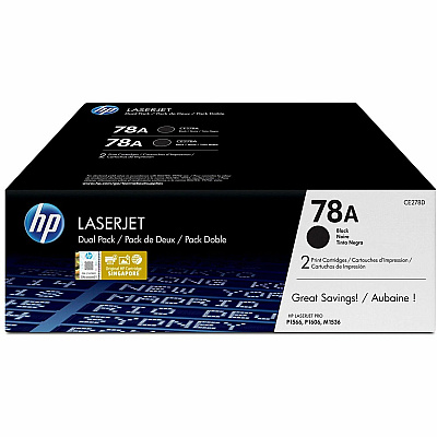 HP 78A 2-pack Black Original LaserJet Toner Cartridges (HEWCE278AD)