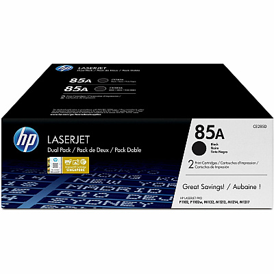 HP 85A 2-pack Black Original LaserJet Toner Cartridges (HEWCE285AD)