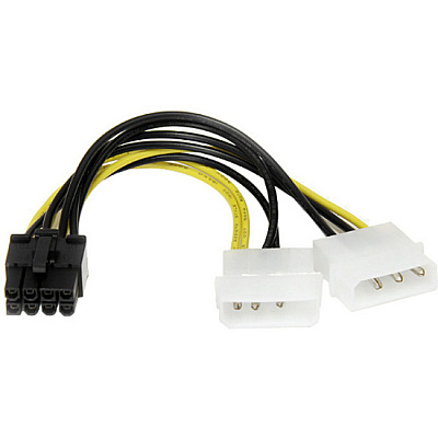 StarTech 6" Lp4 To 8 Pin Pcie Power Cable Adapter (LP4PCIEX8ADP)
