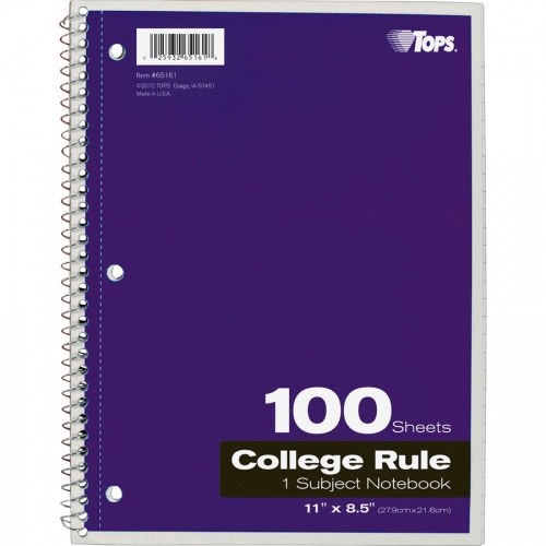TOPS 1 - subject College - ruled Notebook - Letter (65161)