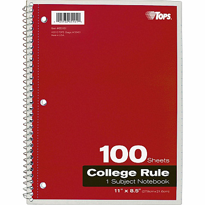 TOPS 1 - subject College - ruled Notebook - Letter (TOP65161)