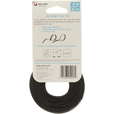 Velcro One Wrap Thin Cable Ties (VEK94257)