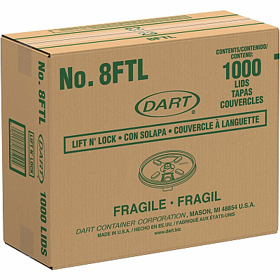 Dart Lids for Foam Cups and Containers (DCC8FTL)