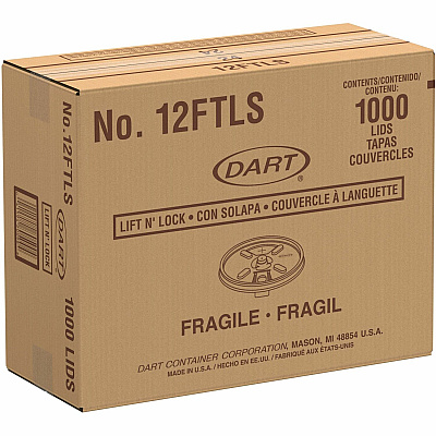 Dart Lift-n-Lock Coffee Cup Clear Lids (DCC12FTLS)