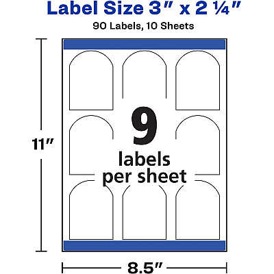 Avery Arched Labels - Sure Feed - Print-to-the-Edge (AVE22809)