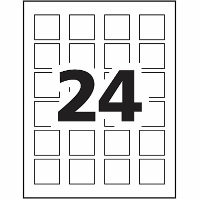 Avery Matte White Square Labels1½" x 1½" (AVE22805)