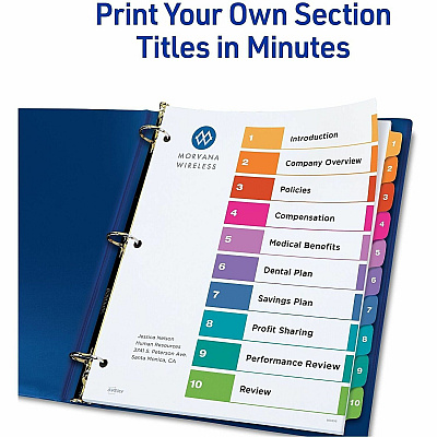 Avery Dividers, 10 Tabs, Ready Index (3 Sets of 11072)