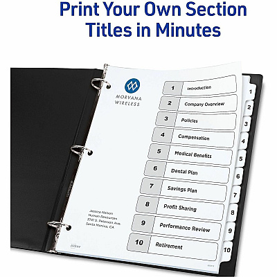 Avery Dividers, 10 Tabs, Ready Index (3 Sets of 11077)