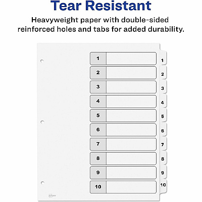 Avery Dividers, 10 Tabs, Ready Index (3 Sets of 11077)