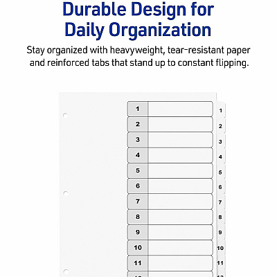 Avery Dividers, 12 Tabs, Ready Index (3 Sets of 11078)