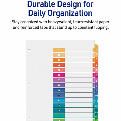 Avery Dividers, 15 Tabs, Ready Index, (3 Sets of 11074)