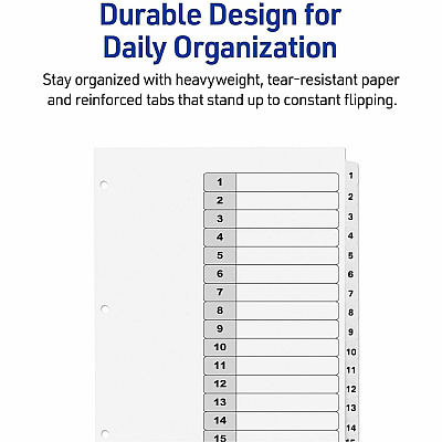 Avery Dividers, 15 Tabs, Ready Index (3 Sets of 11079)