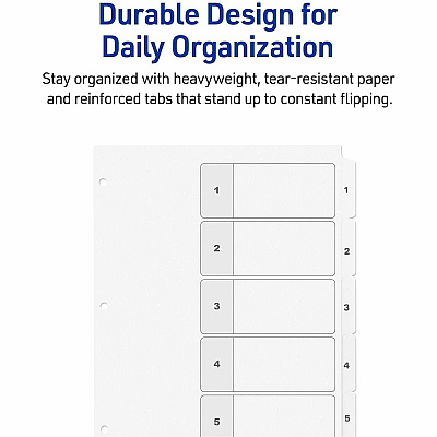 Avery Dividers, 5 Tabs, Ready Index (3 Sets of 11075)