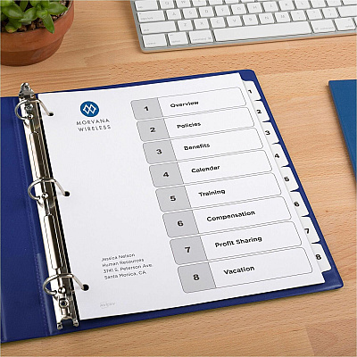 Avery Dividers, 8 Tabs, Ready Index (3 Sets of 11076)