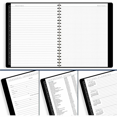 AT-A-GLANCE Contemporary Weekly/Monthly Planner, Vertical-Column Format, 11 x 8.25, Black Cover, 12-Month (Jan to Dec): 2026 (70950X05)