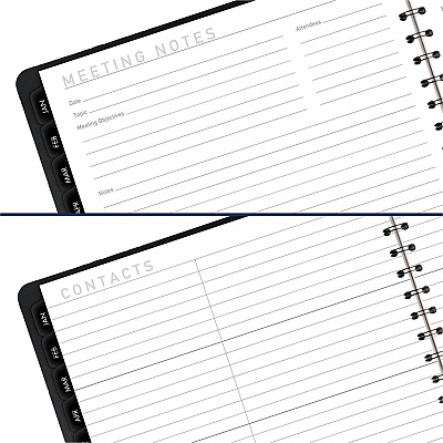 AT-A-GLANCE Contemporary Weekly/Monthly Planner, Vertical-Column Format, 11 x 8.25, Black Cover, 12-Month (Jan to Dec): 2026 (70950X05)
