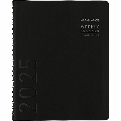 AT-A-GLANCE Contemporary Weekly/Monthly Planner, Vertical-Column Format, 11 x 8.25, Black Cover, 12-Month (Jan to Dec): 2026 (70950X05)