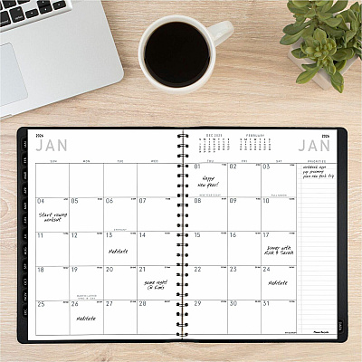 AT-A-GLANCE Contemporary Weekly/Monthly Planner, Vertical-Column Format, 11 x 8.25, Black Cover, 12-Month (Jan to Dec): 2026 (70950X05)